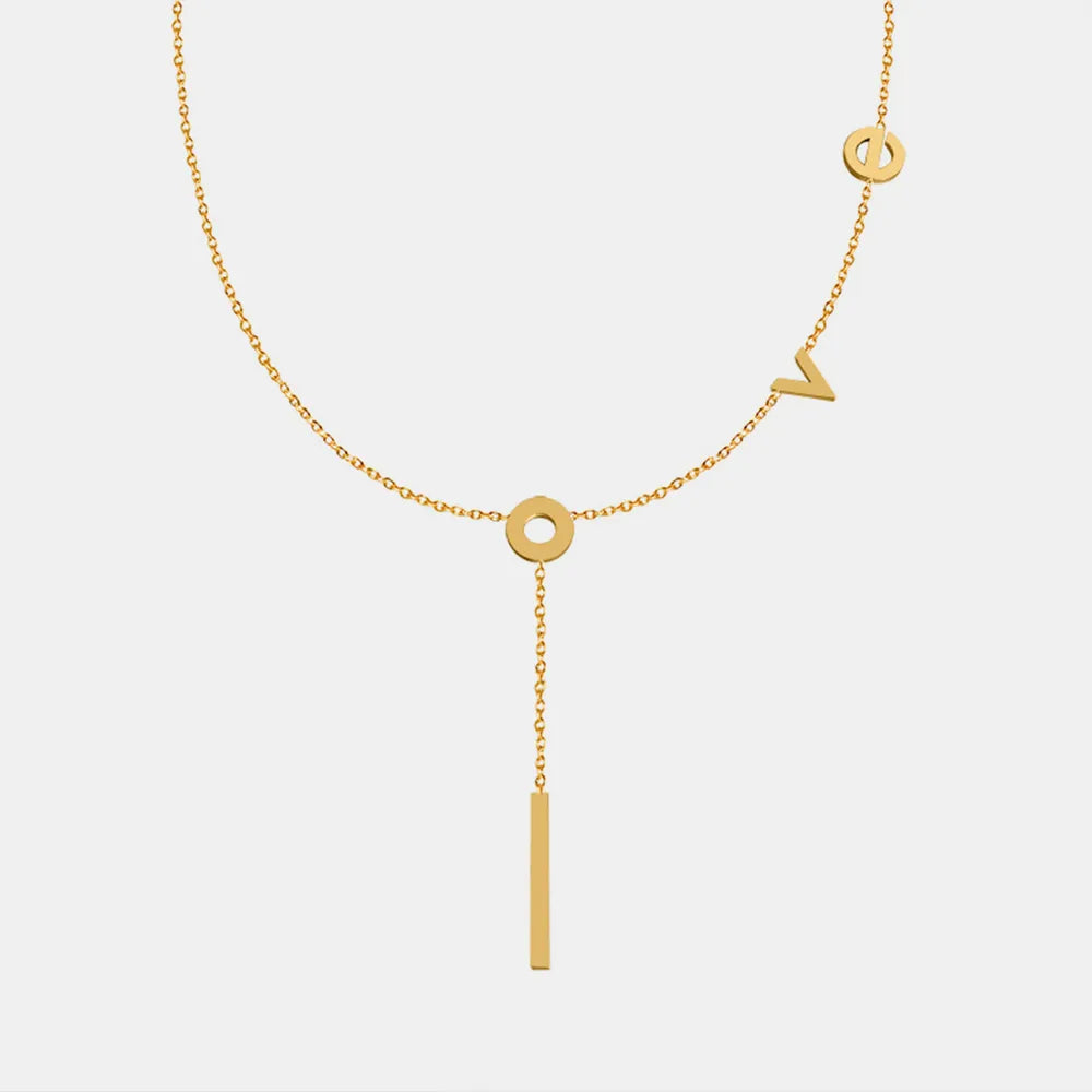 Initial Letter Necklace in Titanium Steel