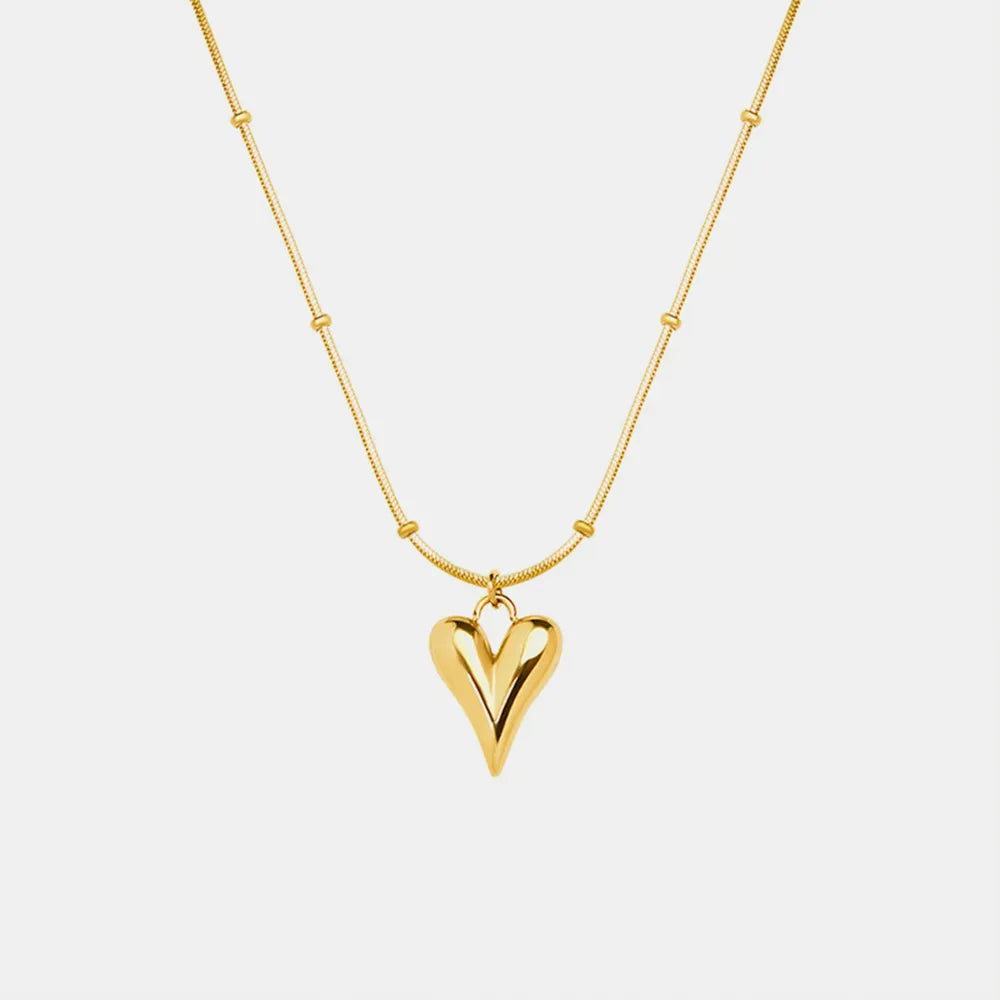 Minimalist Heart Necklace in 18K Gold Plated Titanium