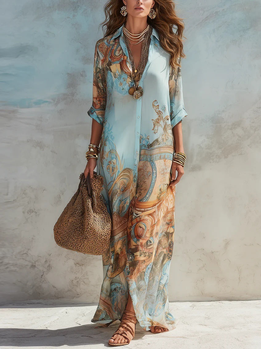 Chiffon Vintage Flowy Dress