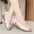 Soft Leather Open Toe Heeled Sandals