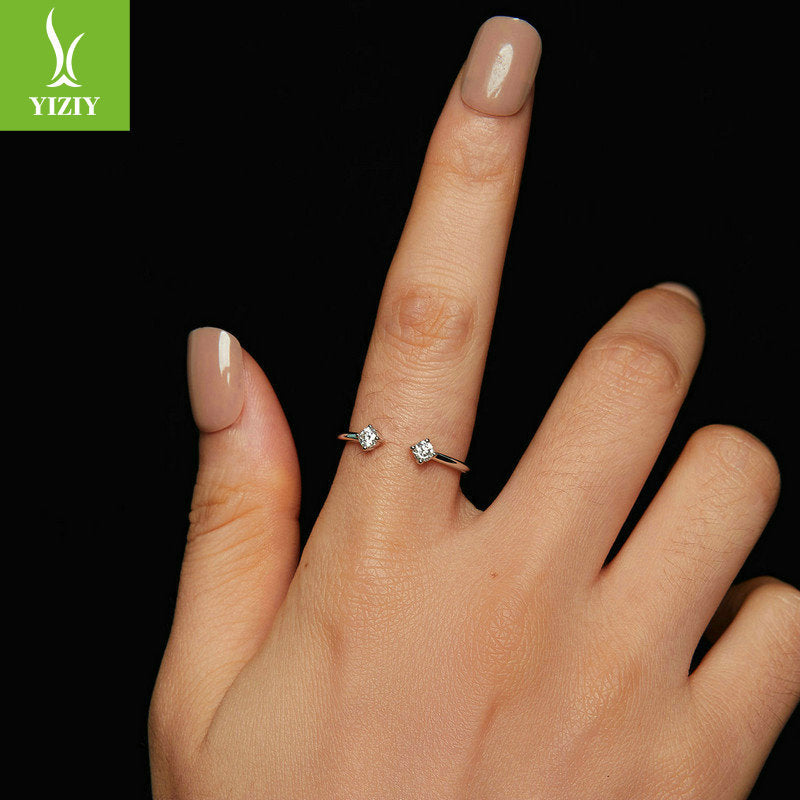 Moissanite Open Ring in 925 Silver