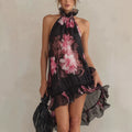 Chiffon Printed Off-Shoulder Sexy Summer Dress