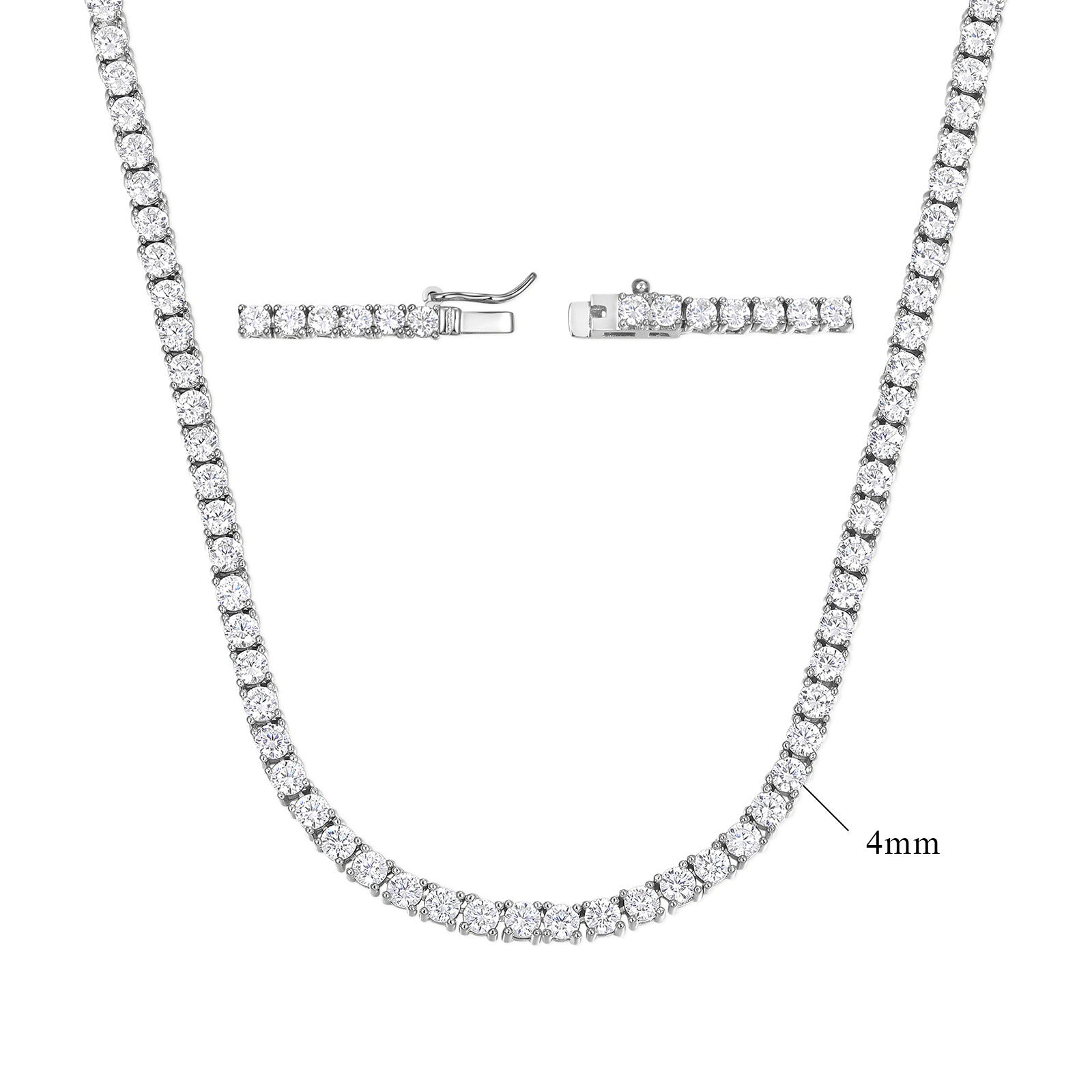 Zirconia Tennis Necklace in 18K Gold Plated Copper
