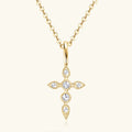 Moissanite Cross Pendant Necklace in 925 Silver
