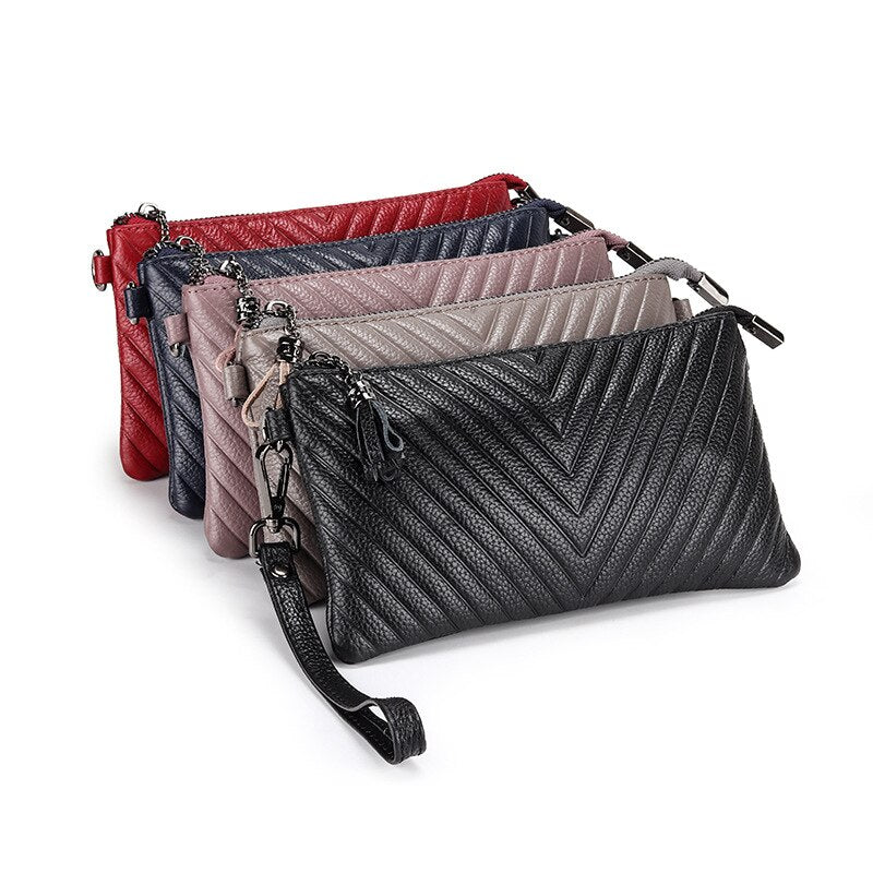 Genuine Leather Slim Crossbody Shoulder Bag