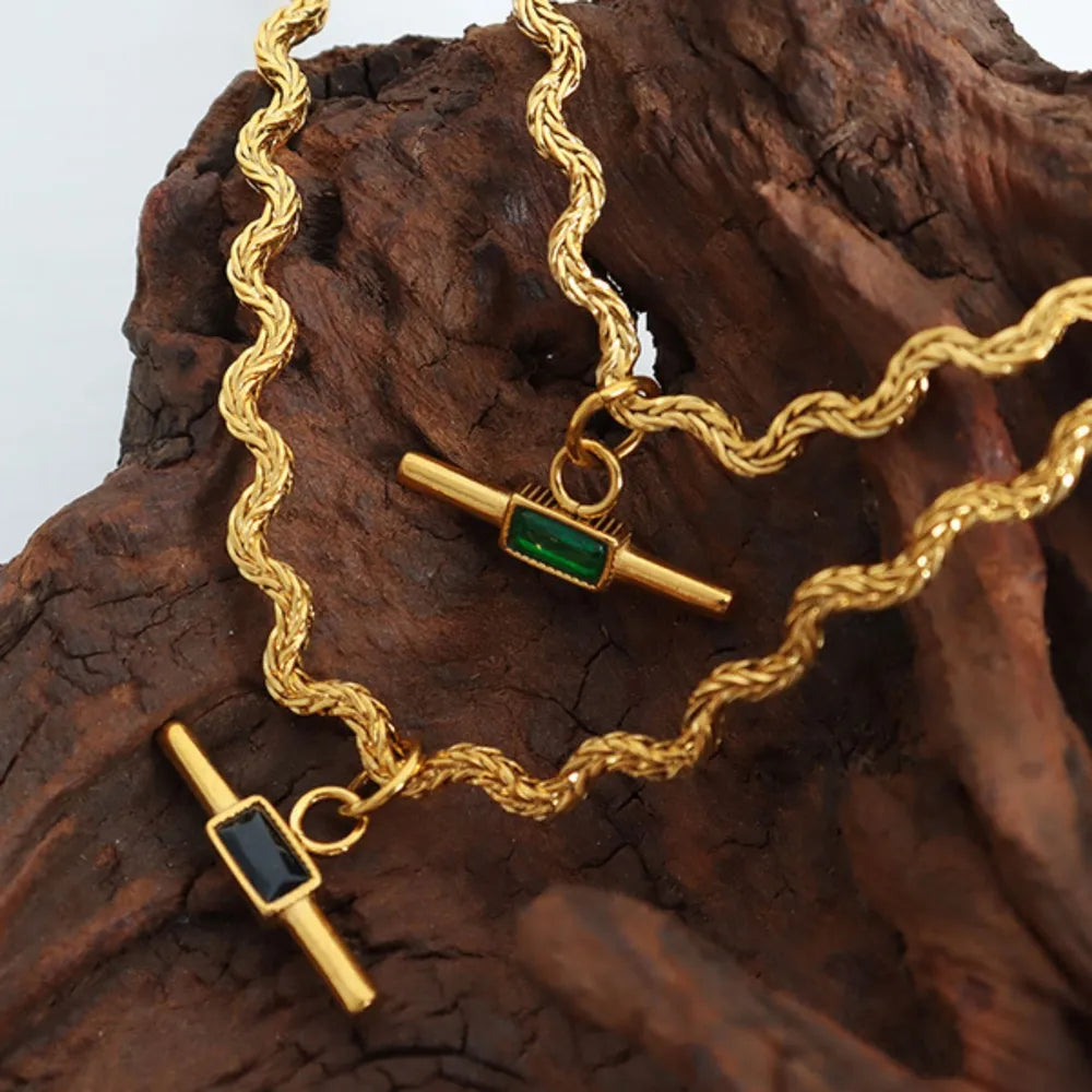 Glass Cone Shaped Pendant Necklace