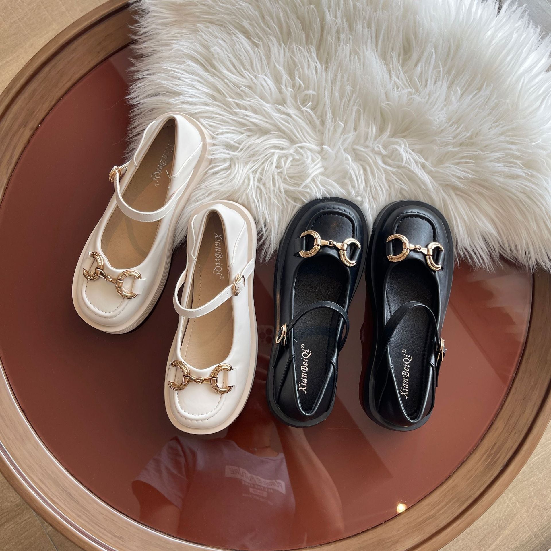 Retro Platform Sole Shallow Scoop Shoes