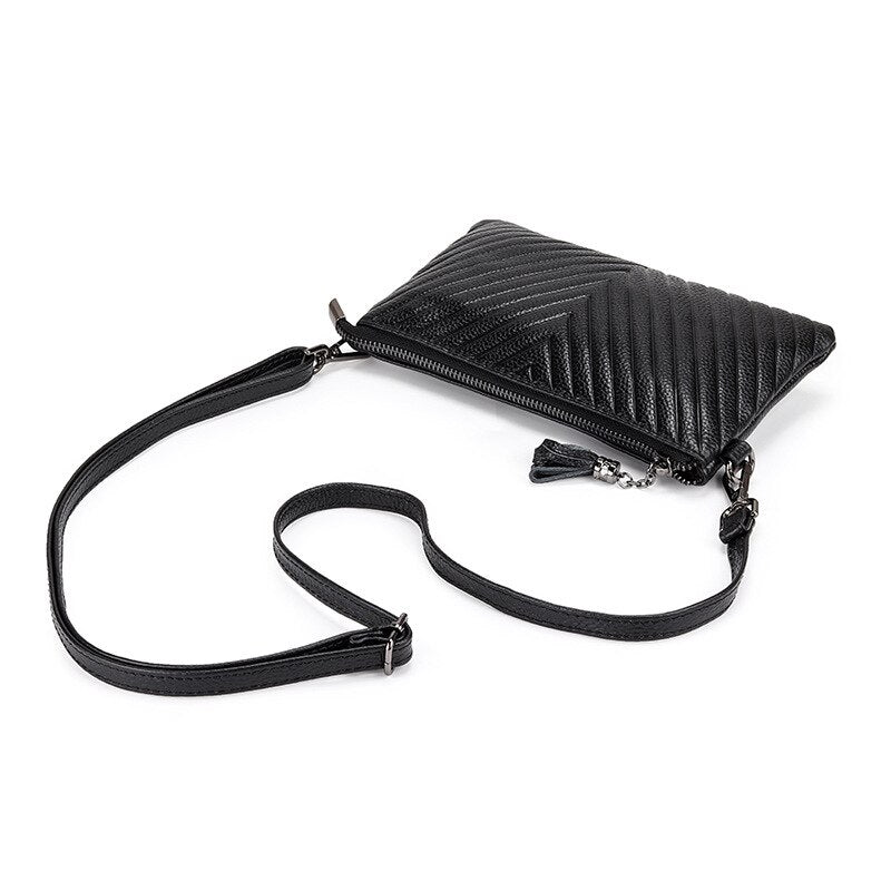 Genuine Leather Slim Crossbody Shoulder Bag