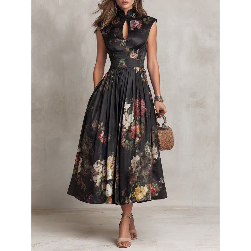 Sleeveless Floral Slim Fit Maxi Dress