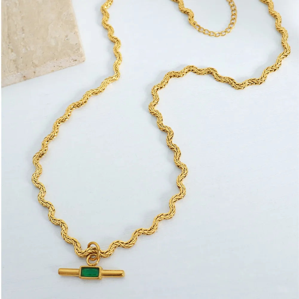 Glass Cone Shaped Pendant Necklace