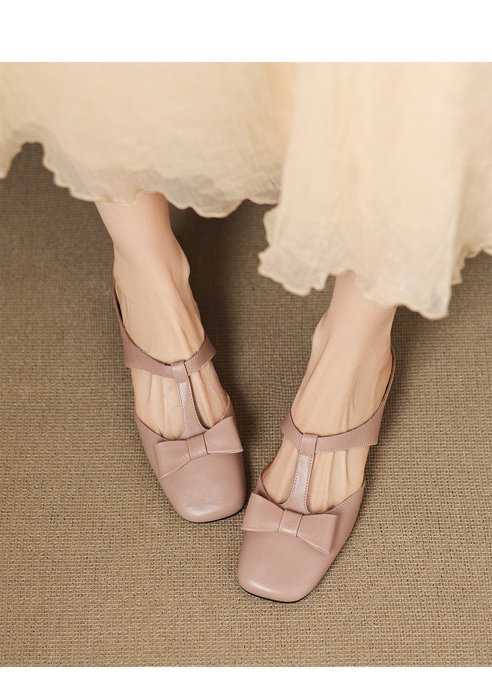 T-Strap Bowknot Open-Toe Backless Sandals