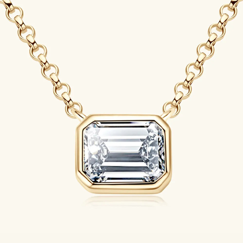 1 Carat Moissanite Pendant Necklace in 925 Silver