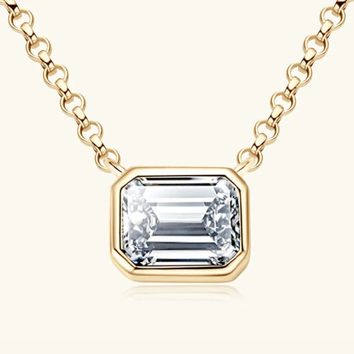 1 Carat Moissanite Pendant Necklace in 925 Silver