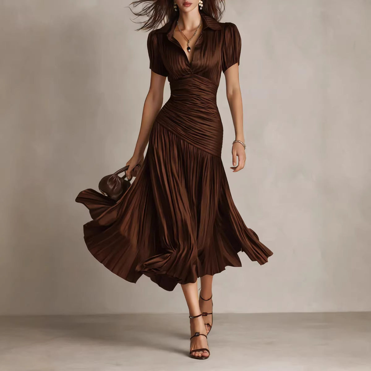 Striped Patchwork Midi Dress