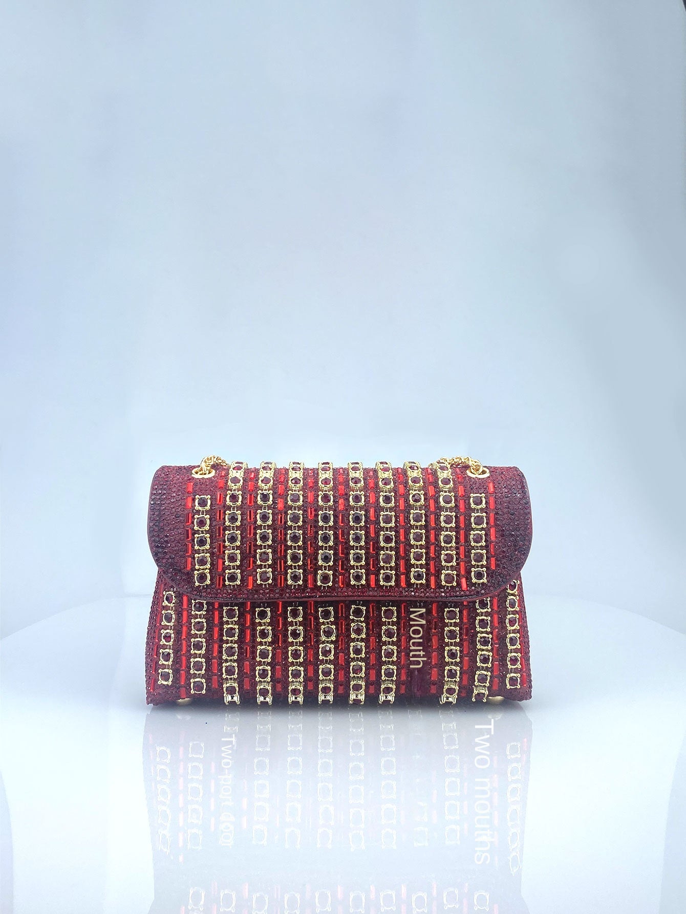 Brooch & Rhinestone Evening Clutch Bag