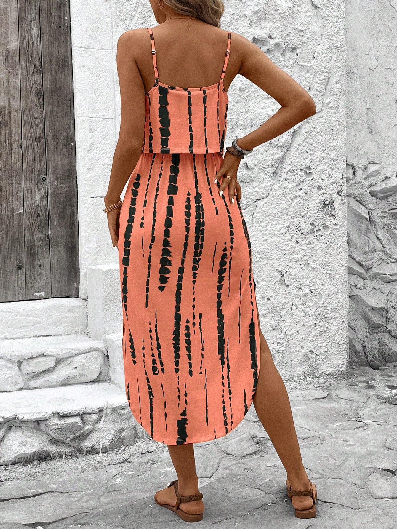 Printed Camisole Midi Dress