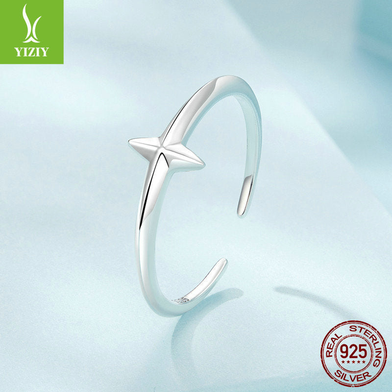 Minimalist Cross Open Ring in 925 Silver