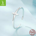 Minimalist Cross Open Ring in 925 Silver
