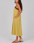 Colour-Block Loose Large Pocket Spaghetti Strap Maxi Dress