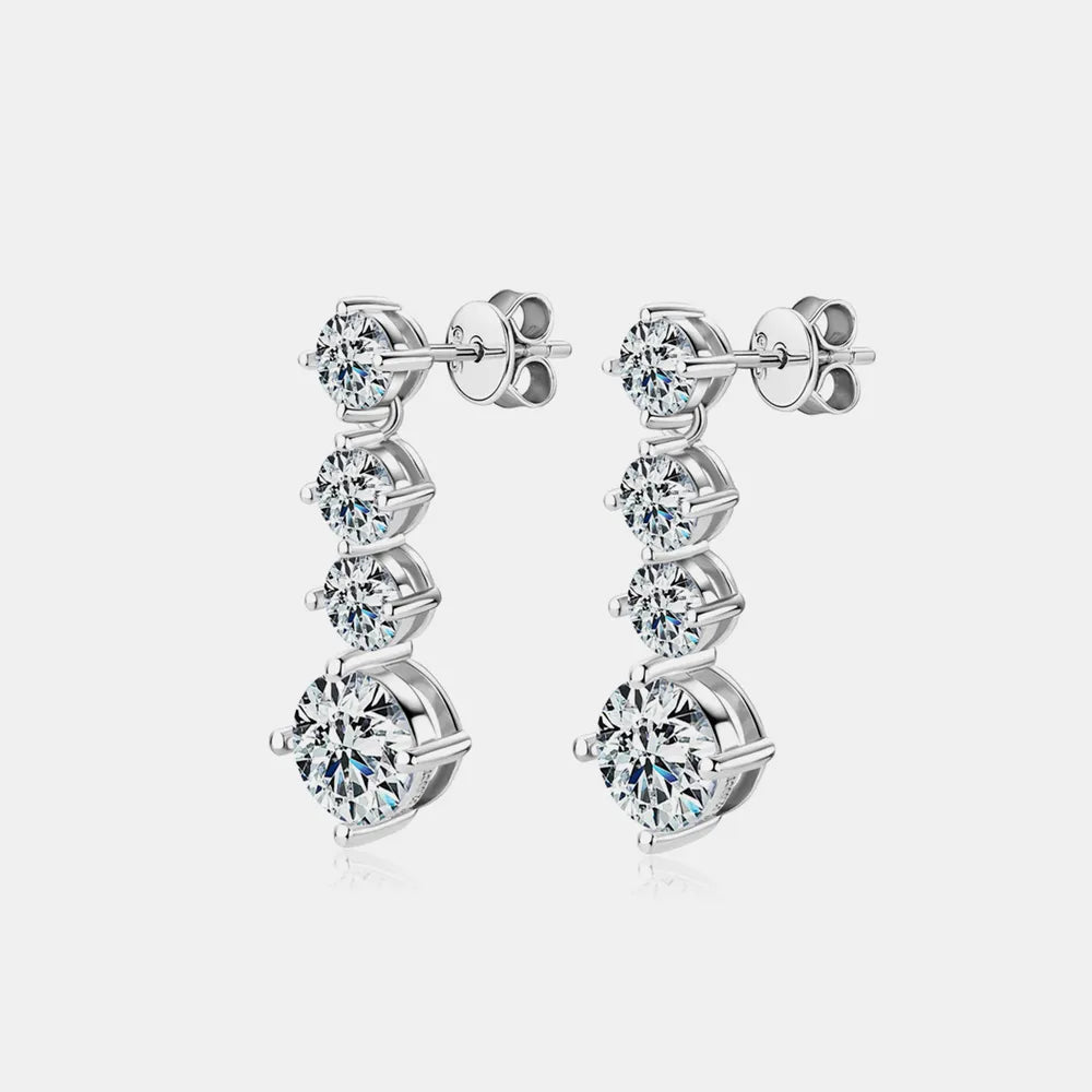 4ct Moissanite Earrings in 925 Sterling Silver