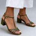 Elegant T-Strap Buckle High Heel Party Sandals