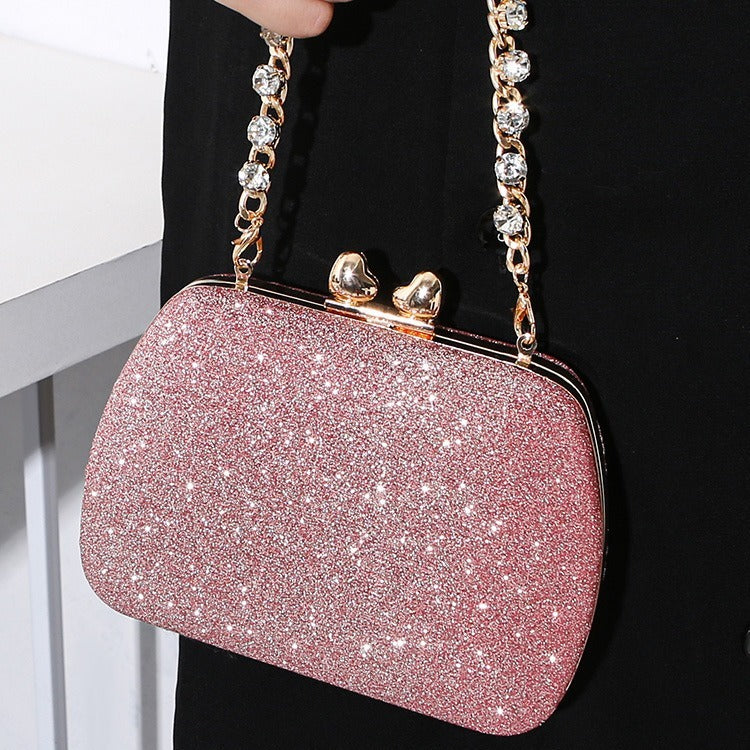 Crystal Chain Small Square Crossbody Bag