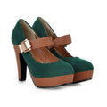 Platform High Heels with Velcro Strap