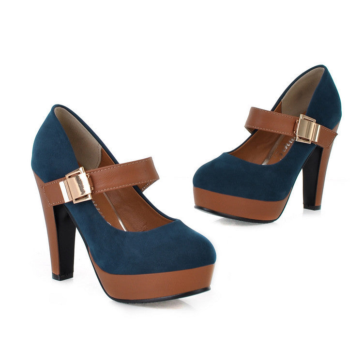 Platform High Heels with Velcro Strap