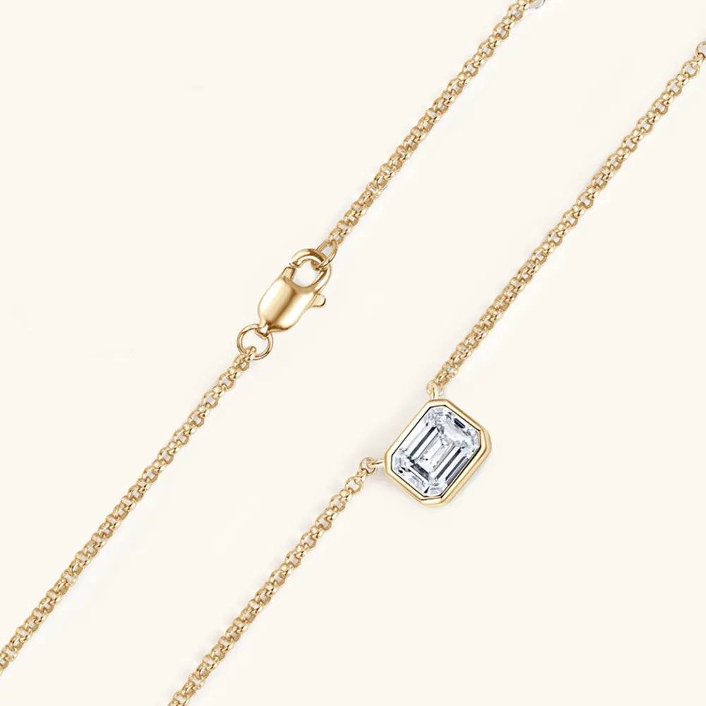 1 Carat Moissanite Pendant Necklace in 925 Silver