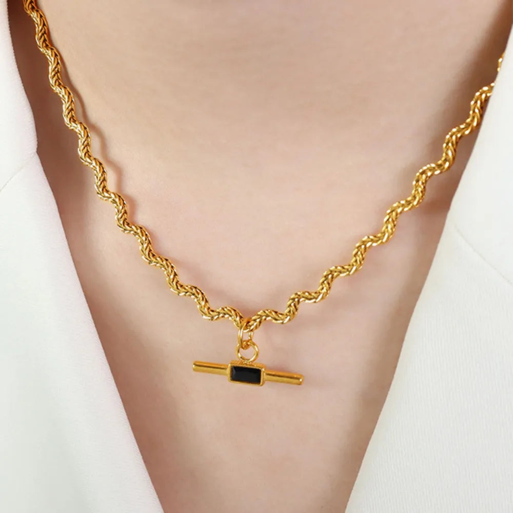 Glass Cone Shaped Pendant Necklace