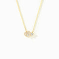18K Gold Zircon Heart Necklace in 925 Sterling Silver