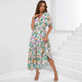 Floral Print Sleeveless Round Neck Smocked Waist Maxi Dress