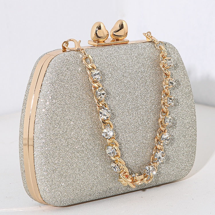 Crystal Chain Small Square Crossbody Bag