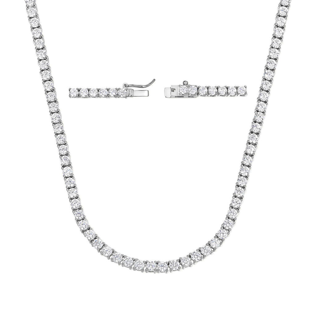 Zirconia Tennis Necklace in 18K Gold Plated Copper