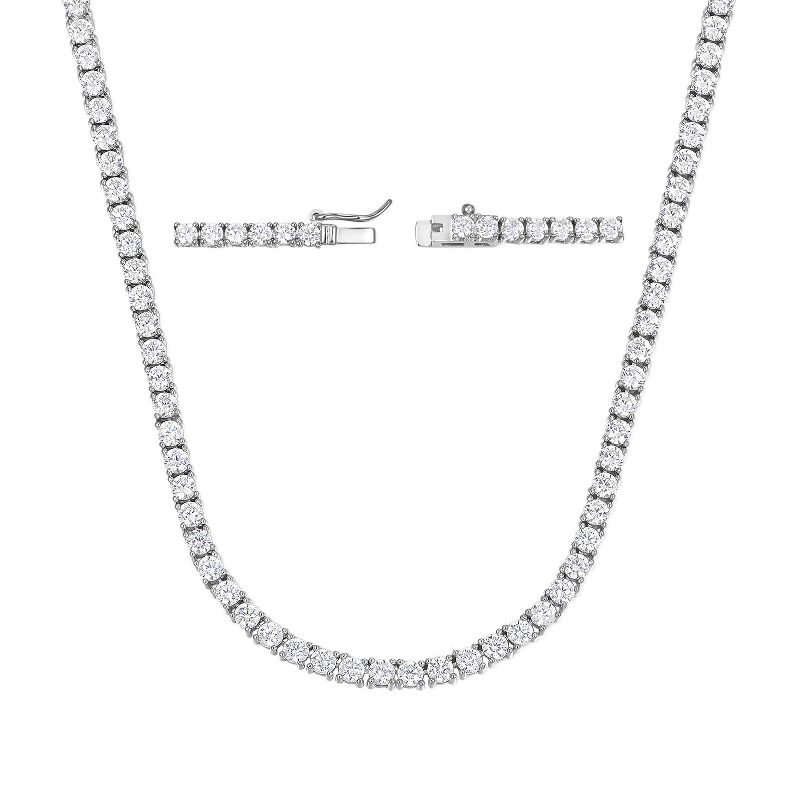 Zirconia Tennis Necklace in 18K Gold Plated Copper