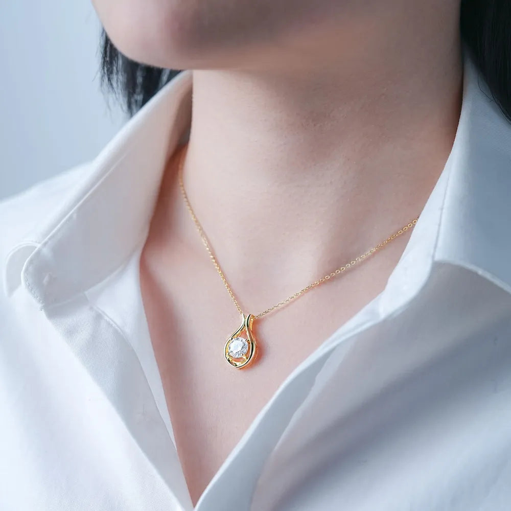 2 Carat Moissanite Pendant Necklace in 925 Silver