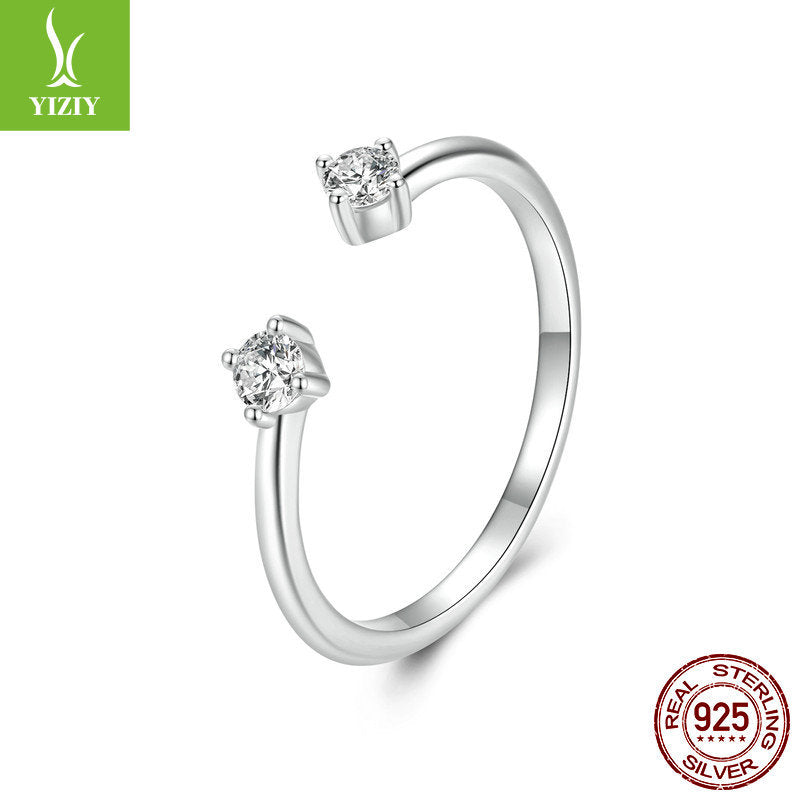Moissanite Open Ring in 925 Silver