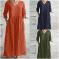 Solid Colour Sleeveless Loose Casual Midi Dress