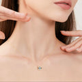 1 Carat Round Moissanite Necklace in 925 Silver