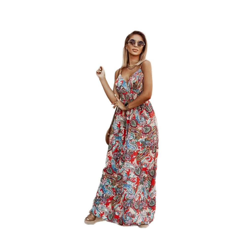 Floral Print Sleeveless Square Neck Tiered Ruffle Midi Dress