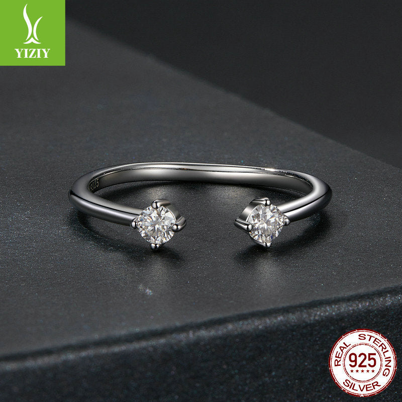 Moissanite Open Ring in 925 Silver