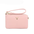 Genuine Leather Zip Wallet with Card Holder
