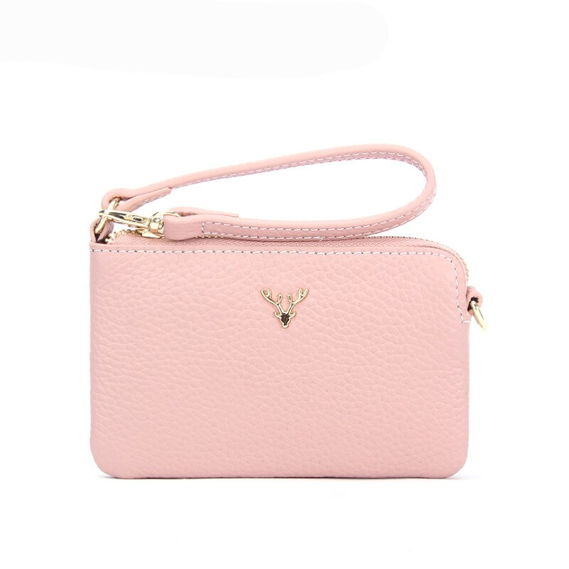 Genuine Leather Zip Wallet with Card Holder