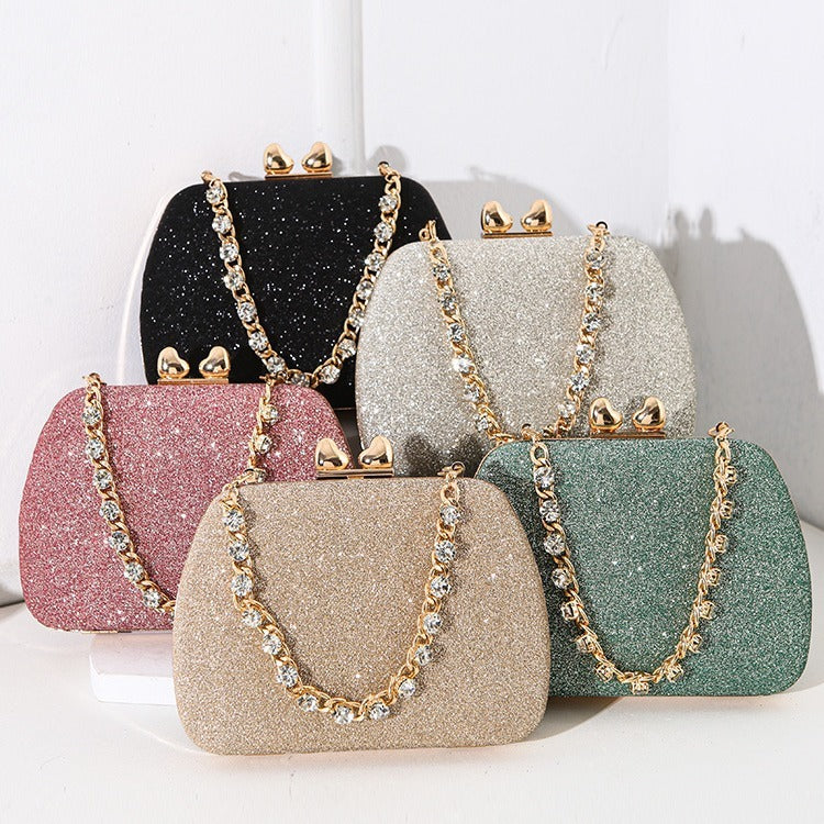 Crystal Chain Small Square Crossbody Bag