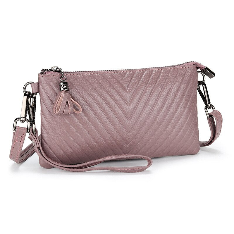 Genuine Leather Slim Crossbody Shoulder Bag