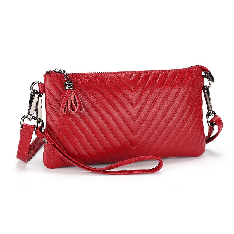 Genuine Leather Slim Crossbody Shoulder Bag
