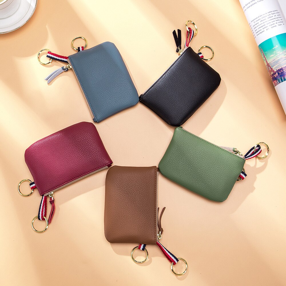 Genuine Leather Mini Wallet Clutch Purse