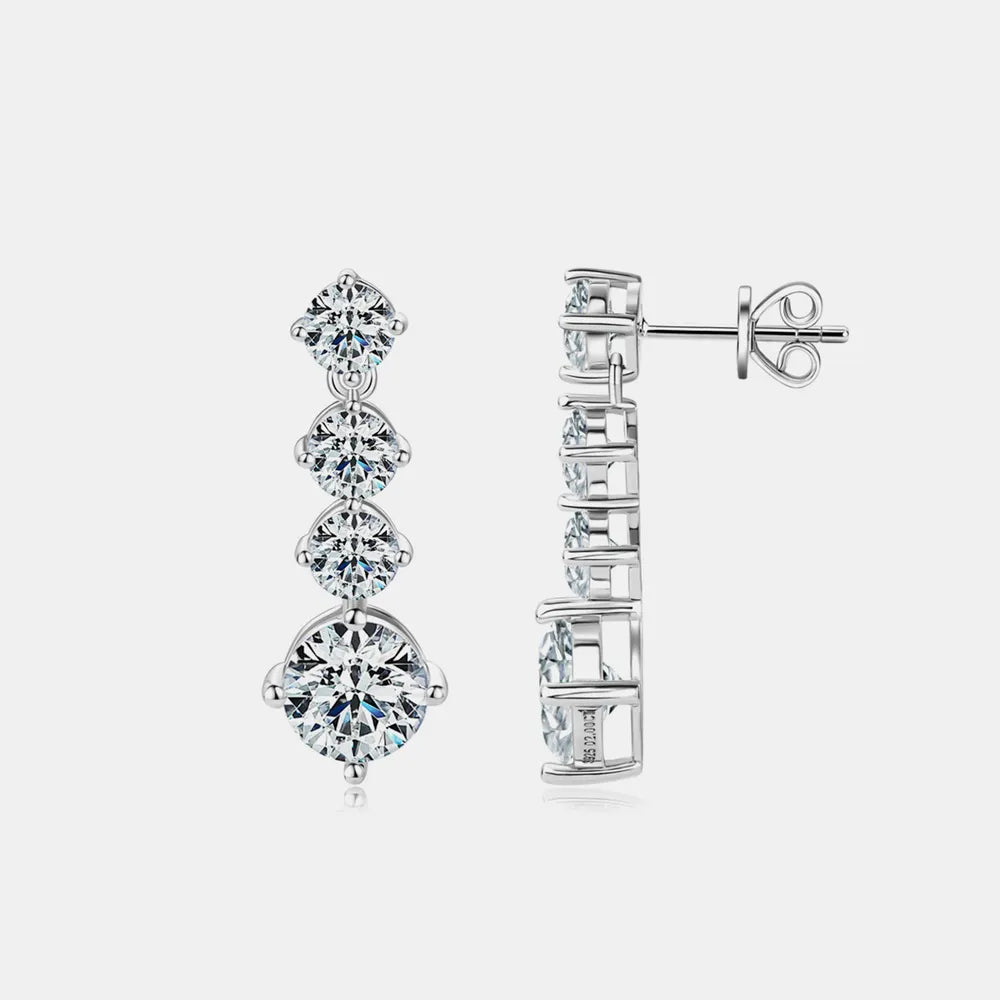 4ct Moissanite Earrings in 925 Sterling Silver