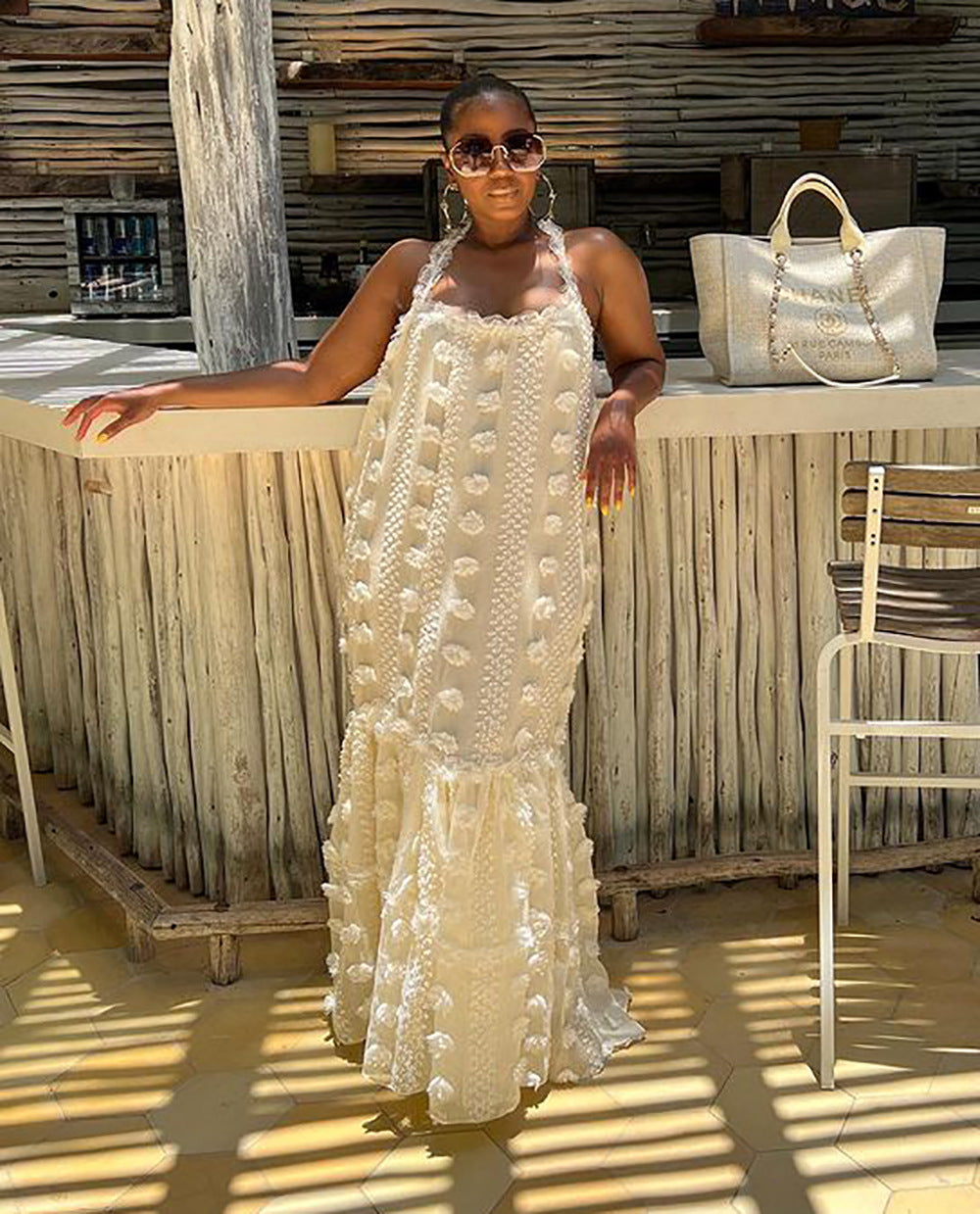 Elegant Lace Patchwork Long Sleeve Fitted Bodycon Maxi Dress