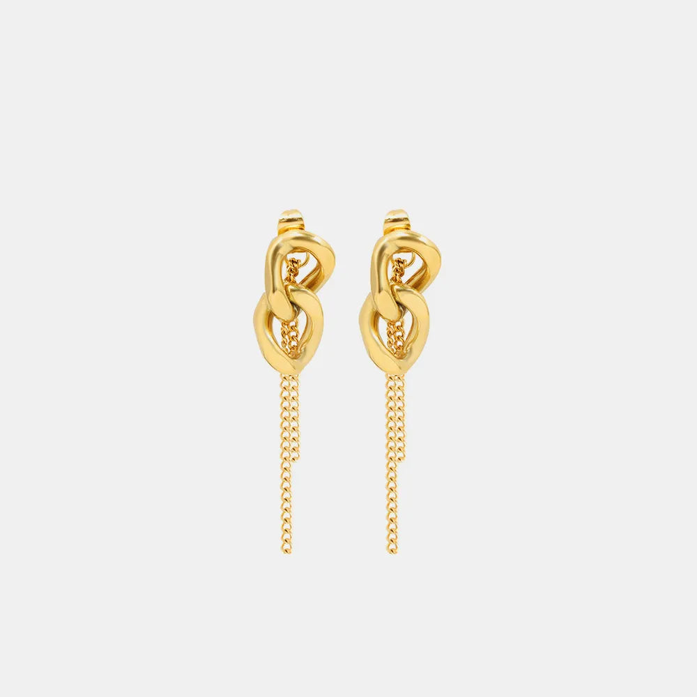 Titanium Steel Chain-Link Drop Earrings